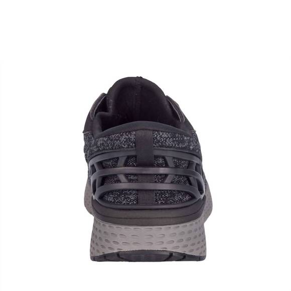 NEW DREW men's explore slip on sneakers in black mesh combo